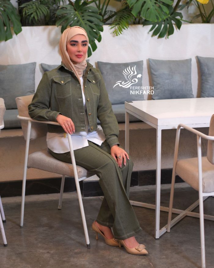 ست جین گلدوزی با شلوار