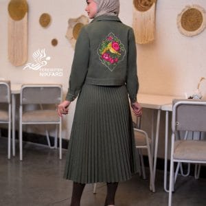 ست جین گلدوزی با دامن