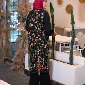 وست بهار مشکی گل برجسته